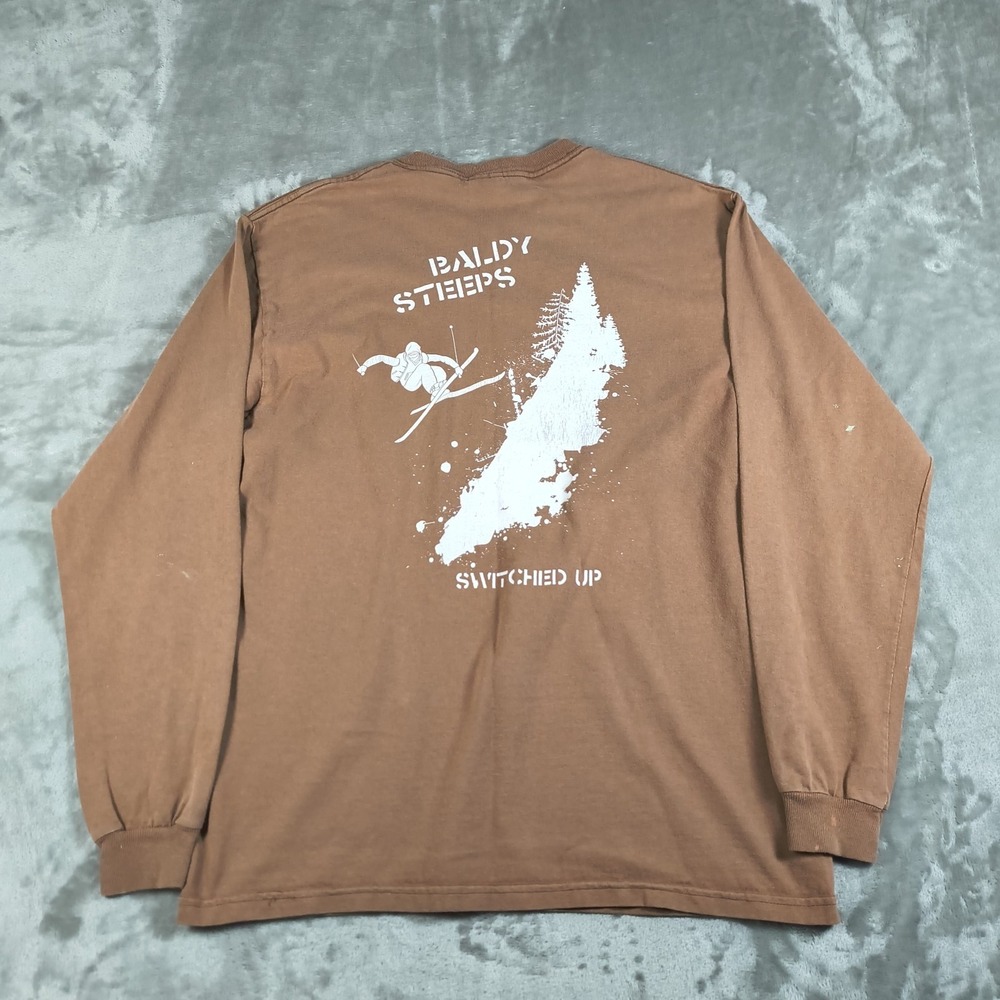 Vintage Mt Baldy Ski Shirt Mens Medium Snow Switched Up Steeps  Long Sleeve 90s